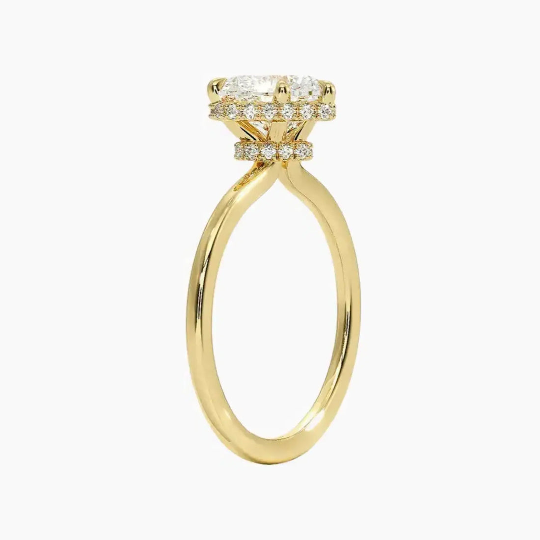 Mirabel Heart Hidden Halo 1.5 Carat Lab Grown Diamond Engagement Ring in 14K Rose Gold