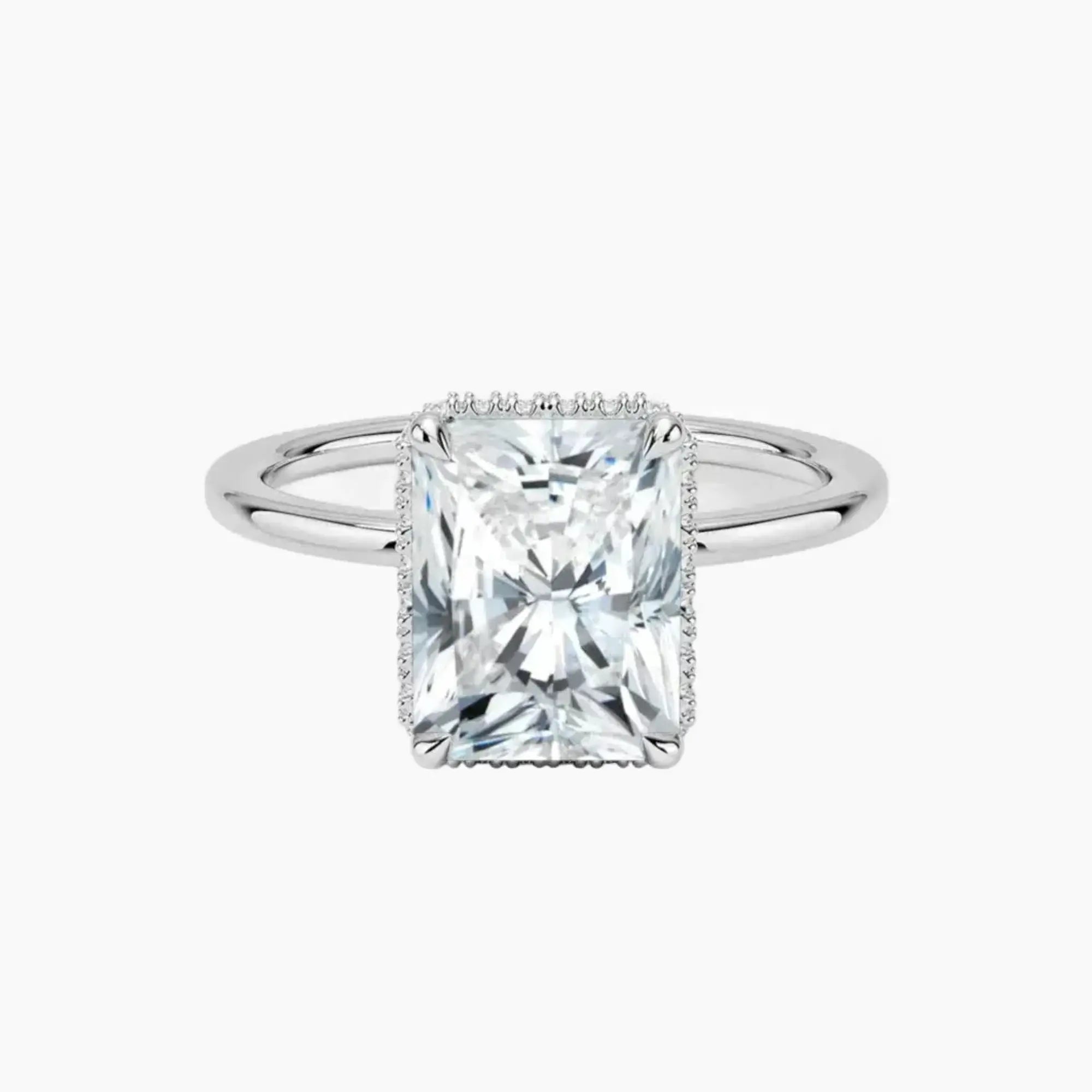 Mirabel Radiant Hidden Halo 1.5 Carat Lab Grown Diamond Engagement Ring in 14K Rose Gold