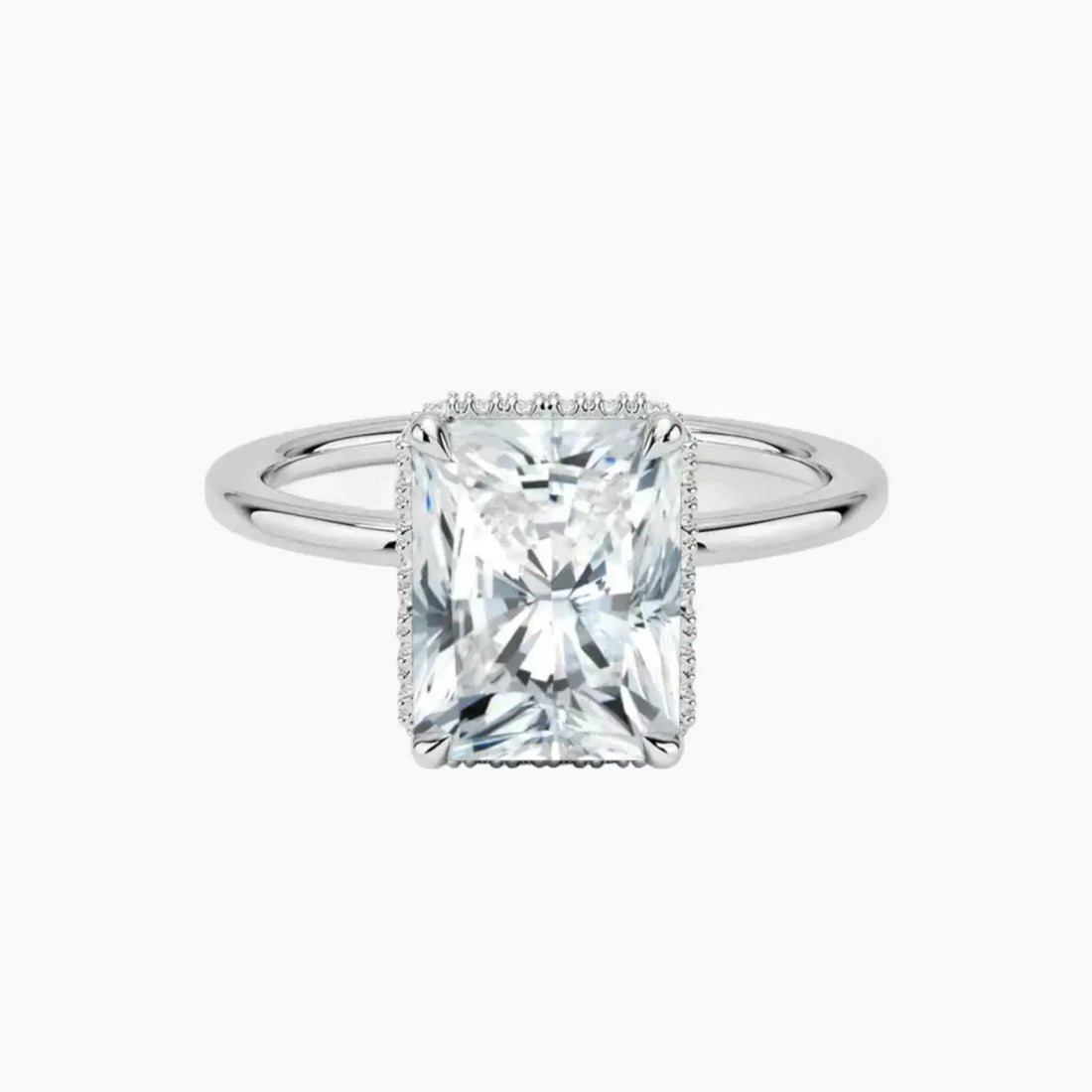 Mirabel Radiant Hidden Halo 1.5 Carat Lab Grown Diamond Engagement Ring in 14K Rose Gold