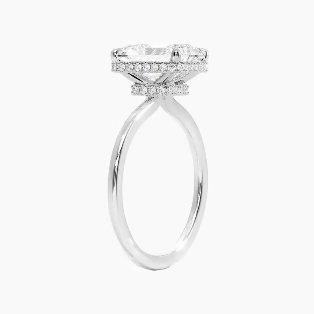 Mirabel Radiant Hidden Halo 1.5 Carat Lab Grown Diamond Engagement Ring in 14K Rose Gold