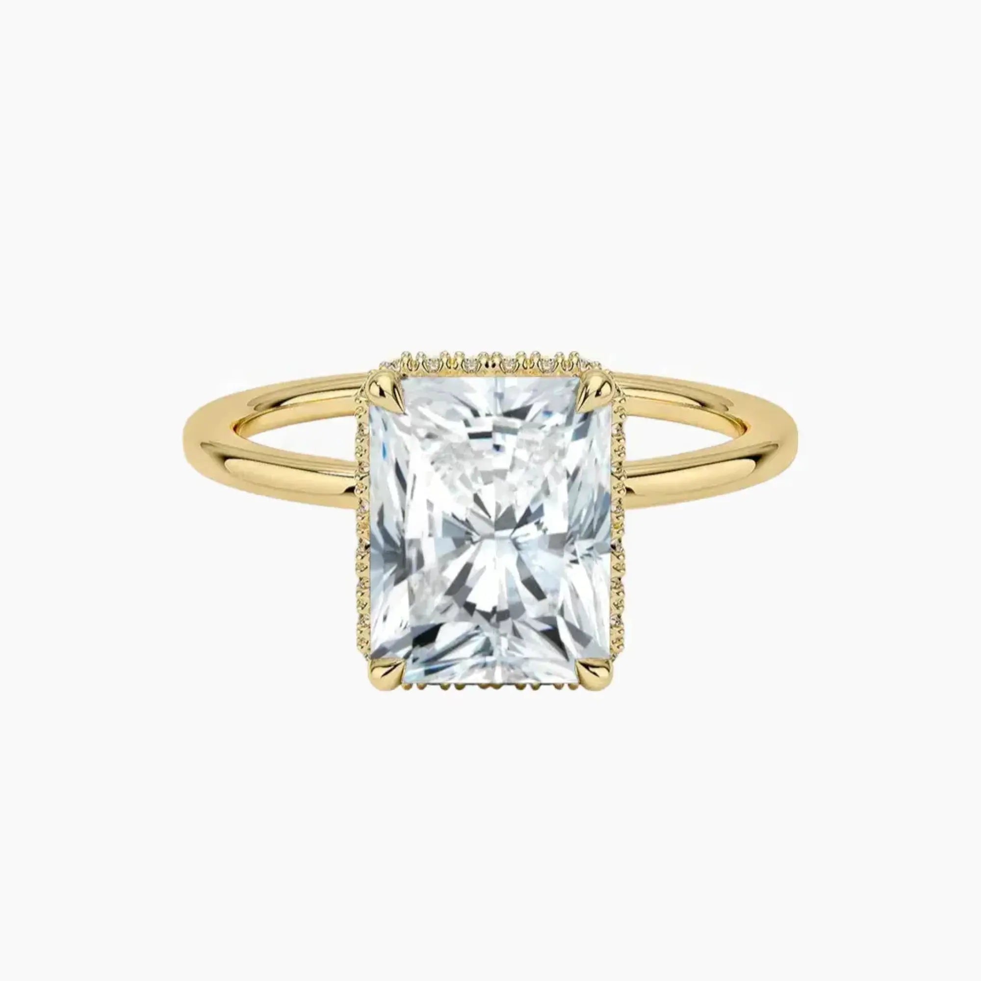 Mirabel Radiant Hidden Halo 1.5 Carat Lab Grown Diamond Engagement Ring in 14K Rose Gold