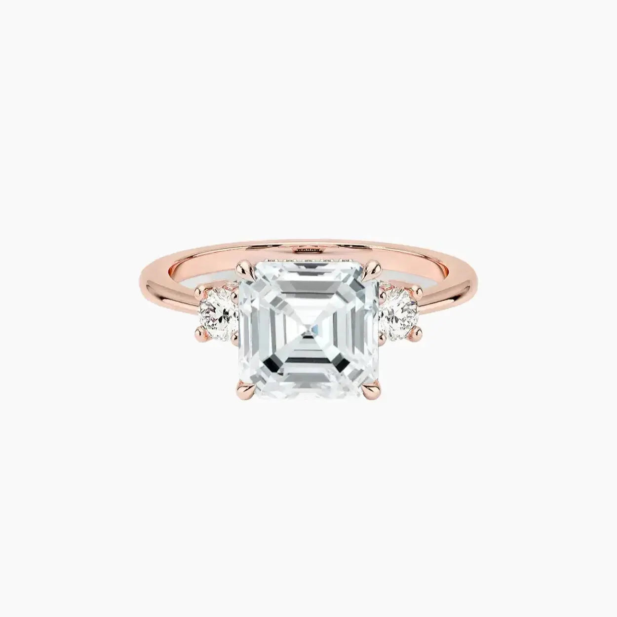 Seraphina Asscher Hidden Halo 1.5 Carat Lab Grown Diamond Engagement Ring in 18K Rose Gold