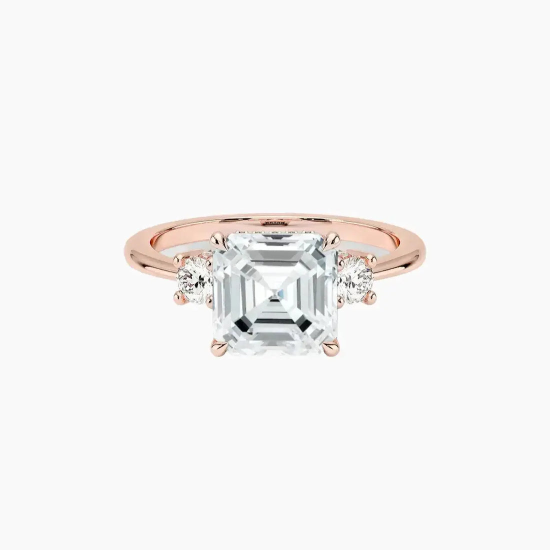 Seraphina Asscher Hidden Halo 1.5 Carat Lab Grown Diamond Engagement Ring in 18K Rose Gold