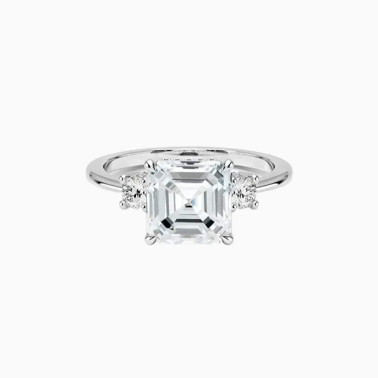 Seraphina Asscher Hidden Halo 1.5 Carat Lab Grown Diamond Engagement Ring in 18K Rose Gold