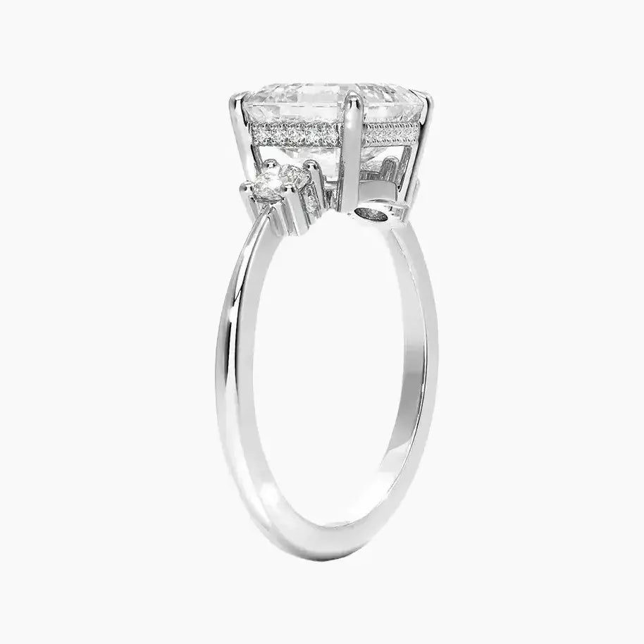 Seraphina Asscher Hidden Halo 1.5 Carat Lab Grown Diamond Engagement Ring in 18K Rose Gold