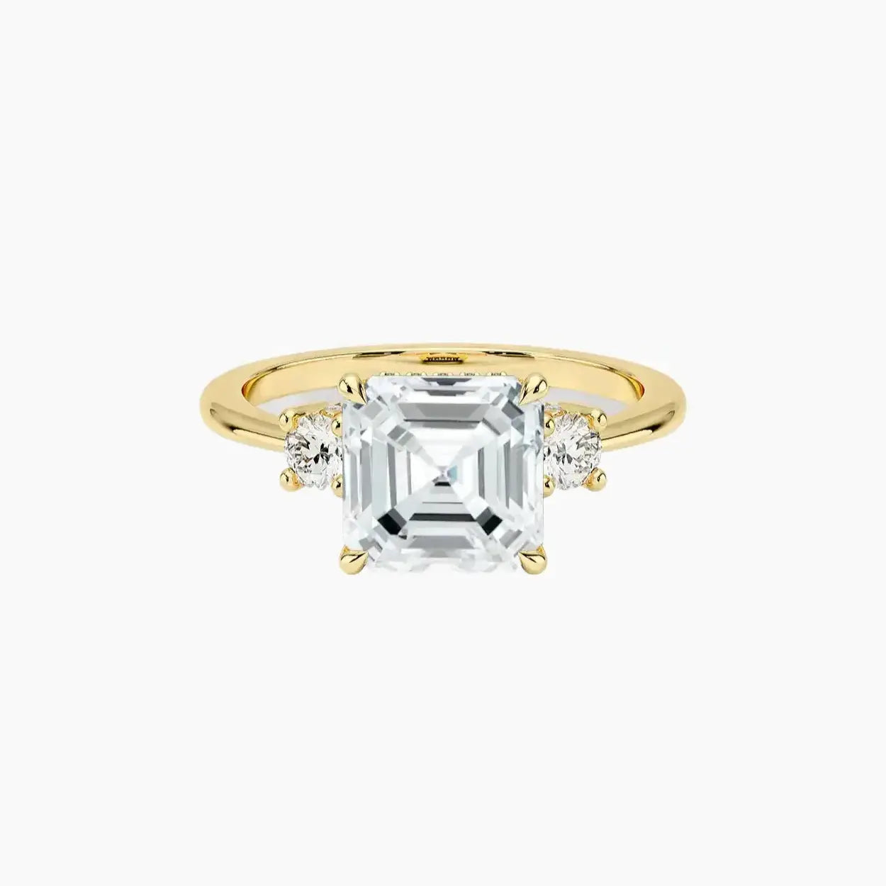 Seraphina Asscher Hidden Halo 1.5 Carat Lab Grown Diamond Engagement Ring in 18K Rose Gold