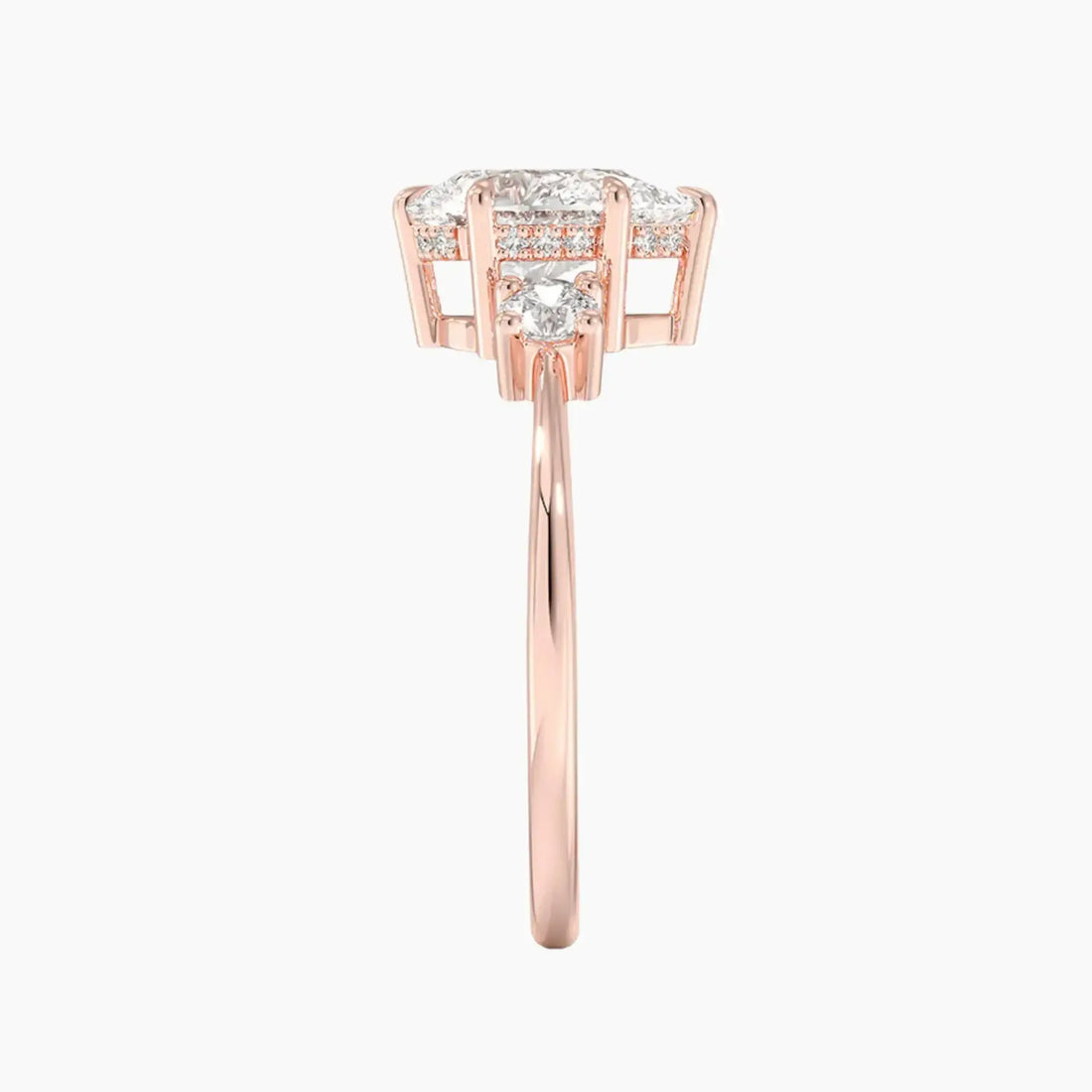 Seraphina Pear Hidden Halo 1.5 Carat Lab Grown Diamond Engagement Ring in 18K Rose Gold