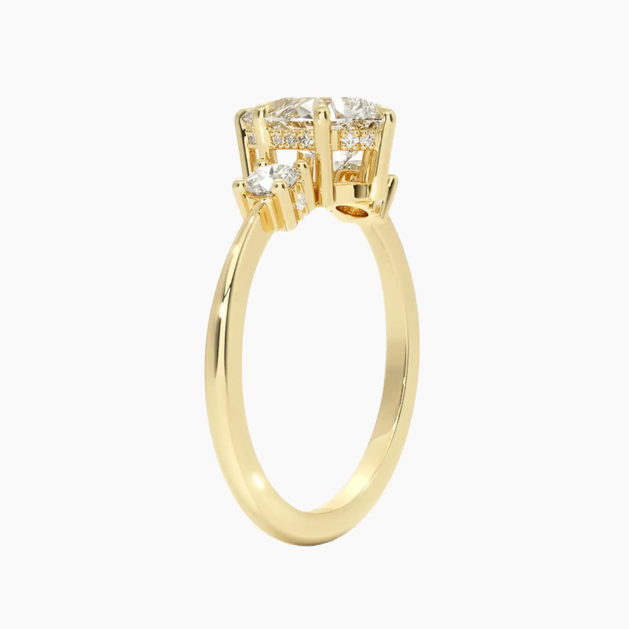 Seraphina Pear Hidden Halo 1.5 Carat Lab Grown Diamond Engagement Ring in 18K Rose Gold