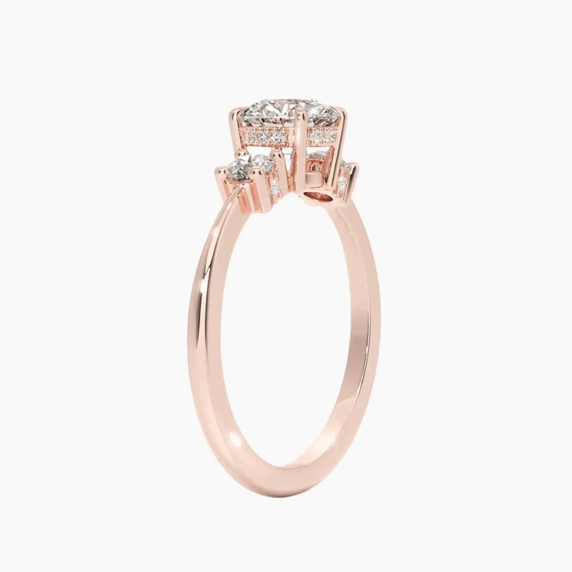 Seraphina Round Hidden Halo 1.5 Carat Lab Grown Diamond Engagement Ring in 14K Rose Gold