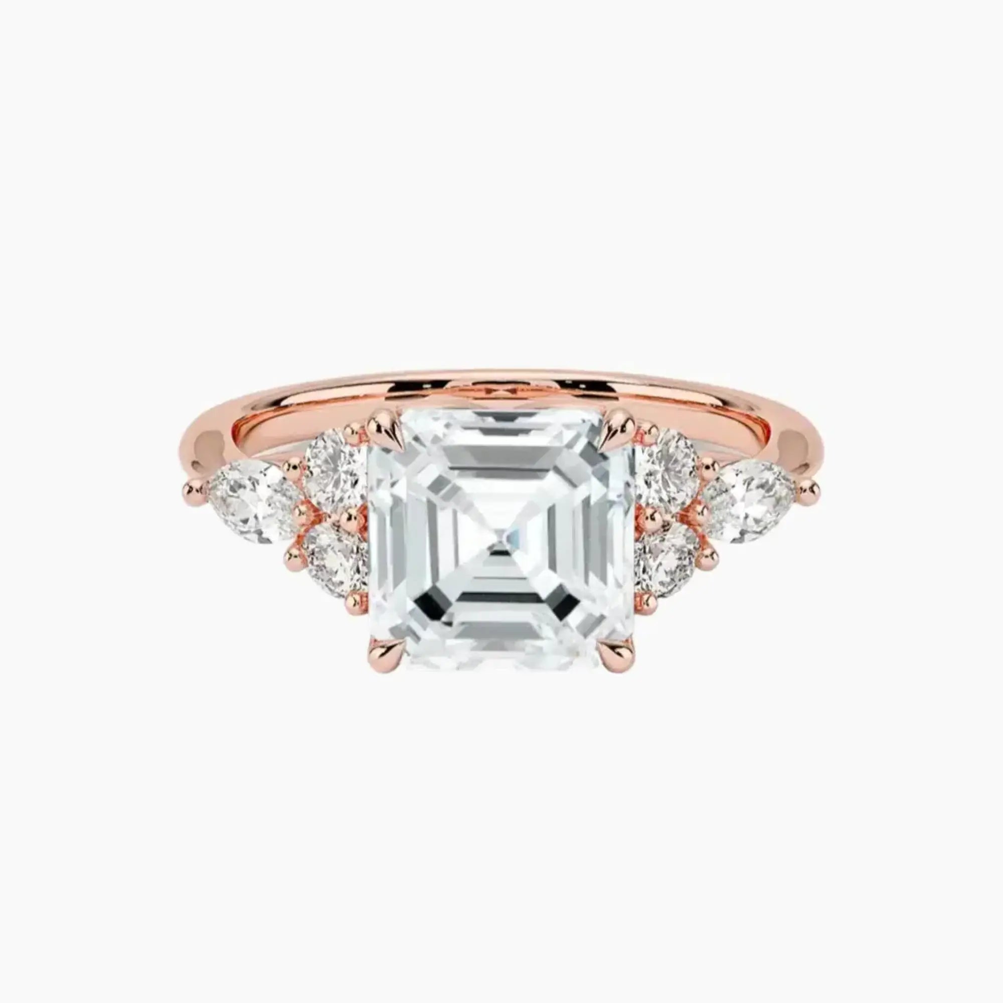 Rosalie 2 Carat Asscher Cut Solitaire Lab Grown Diamond Ring in Platinum - View 4