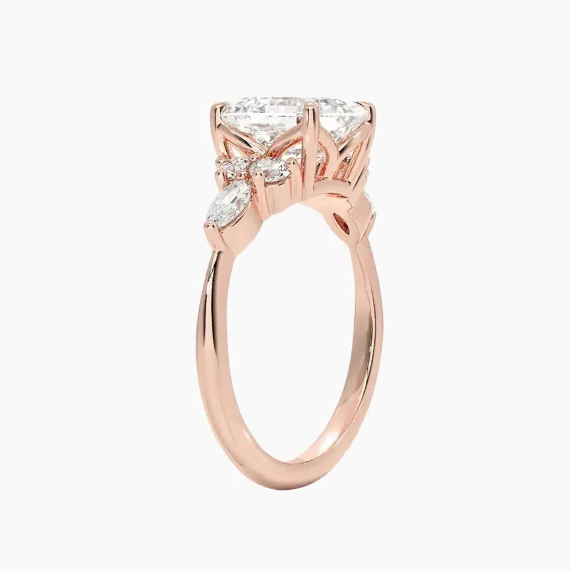 Rosalie 4.5 Carat Asscher Cut Solitaire Lab Grown Diamond Ring in Silver - View 5