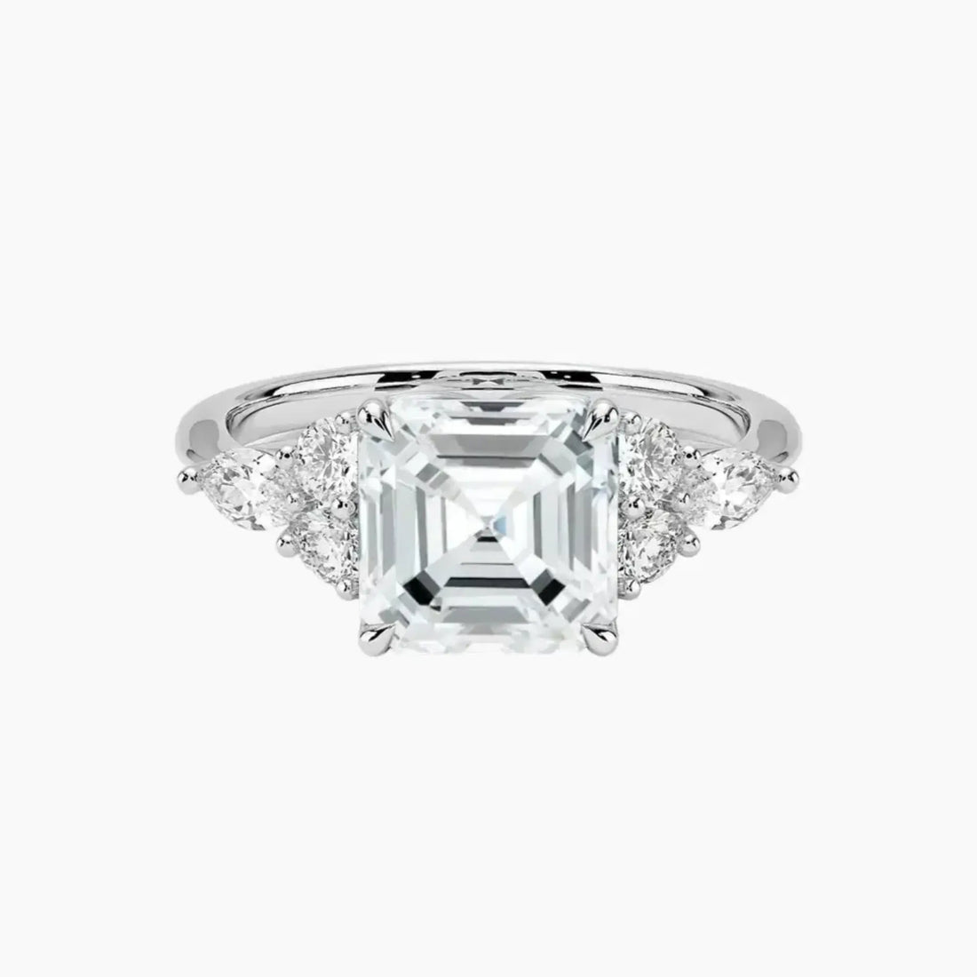 Rosalie 1.5 Carat Asscher Cut Solitaire Lab Grown Diamond Ring in Silver