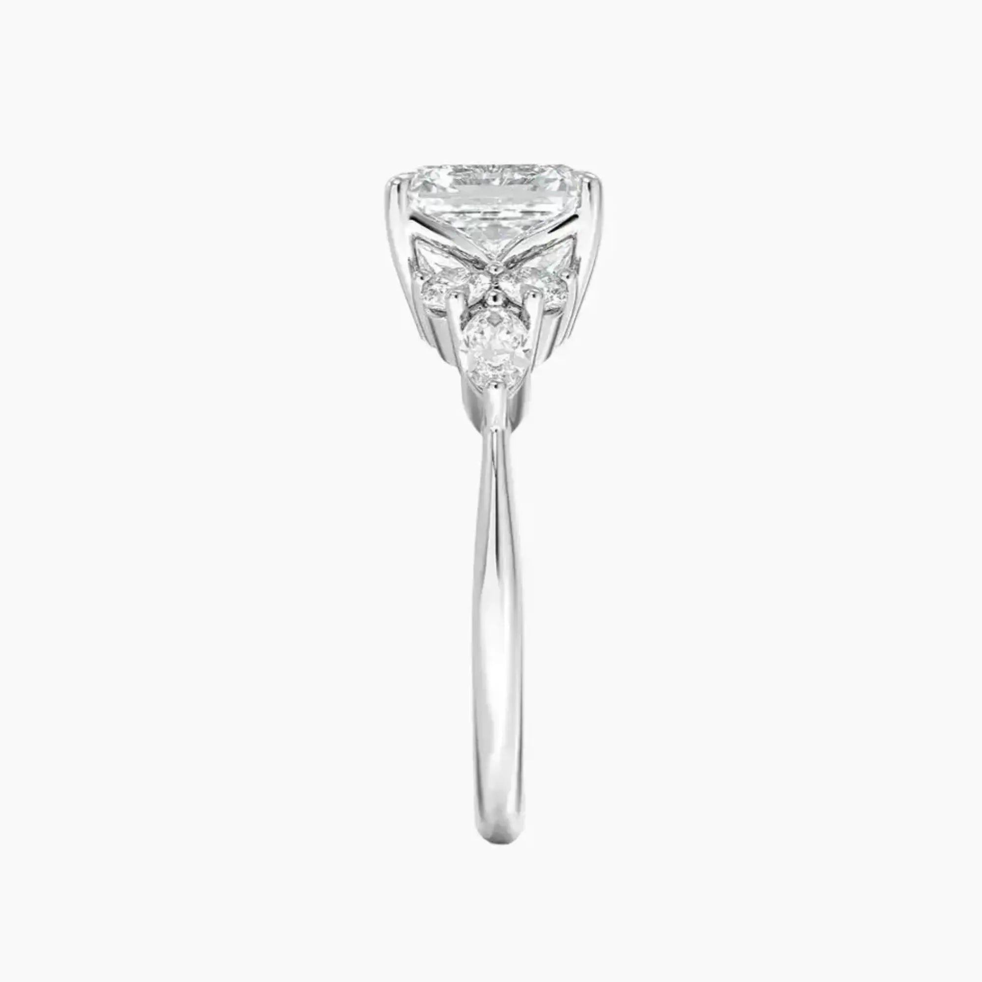 Rosalie 5 Carat Asscher Cut Solitaire Lab Grown Diamond Ring in 14K White Gold - View 3