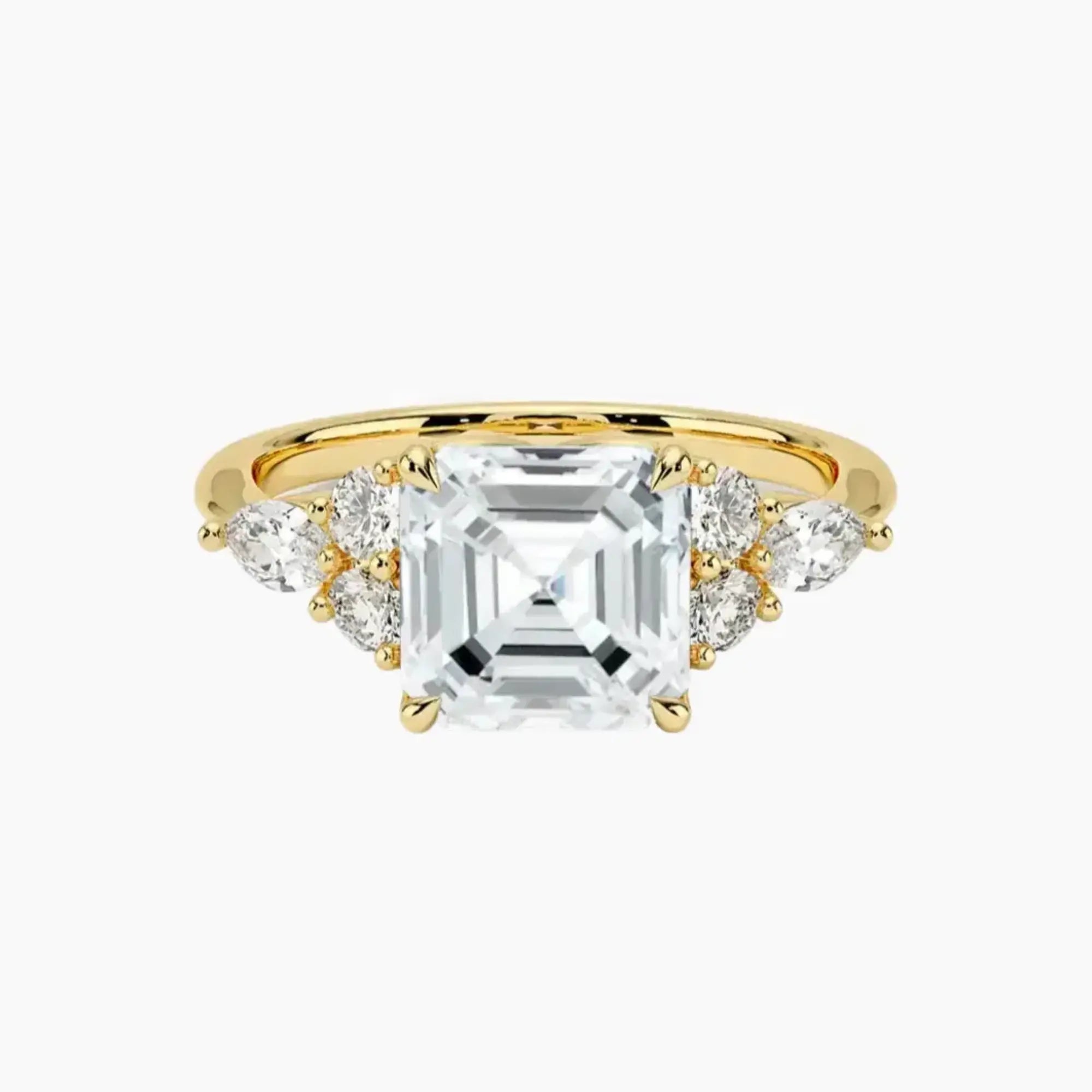 Rosalie 3.5 Carat Asscher Cut Solitaire Lab Grown Diamond Ring in Silver - View 7