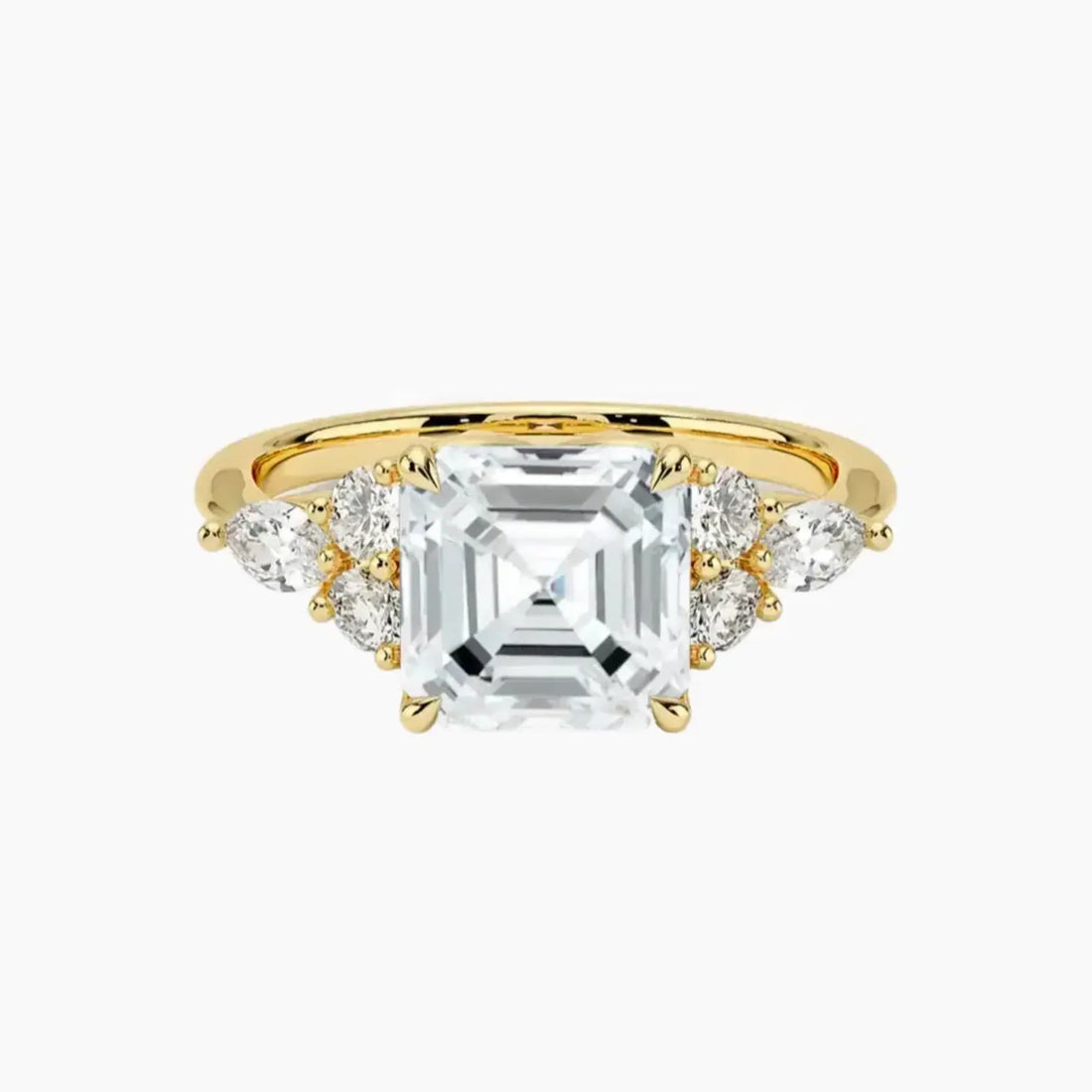 Rosalie 3.5 Carat Asscher Cut Solitaire Lab Grown Diamond Ring in Silver - View 7