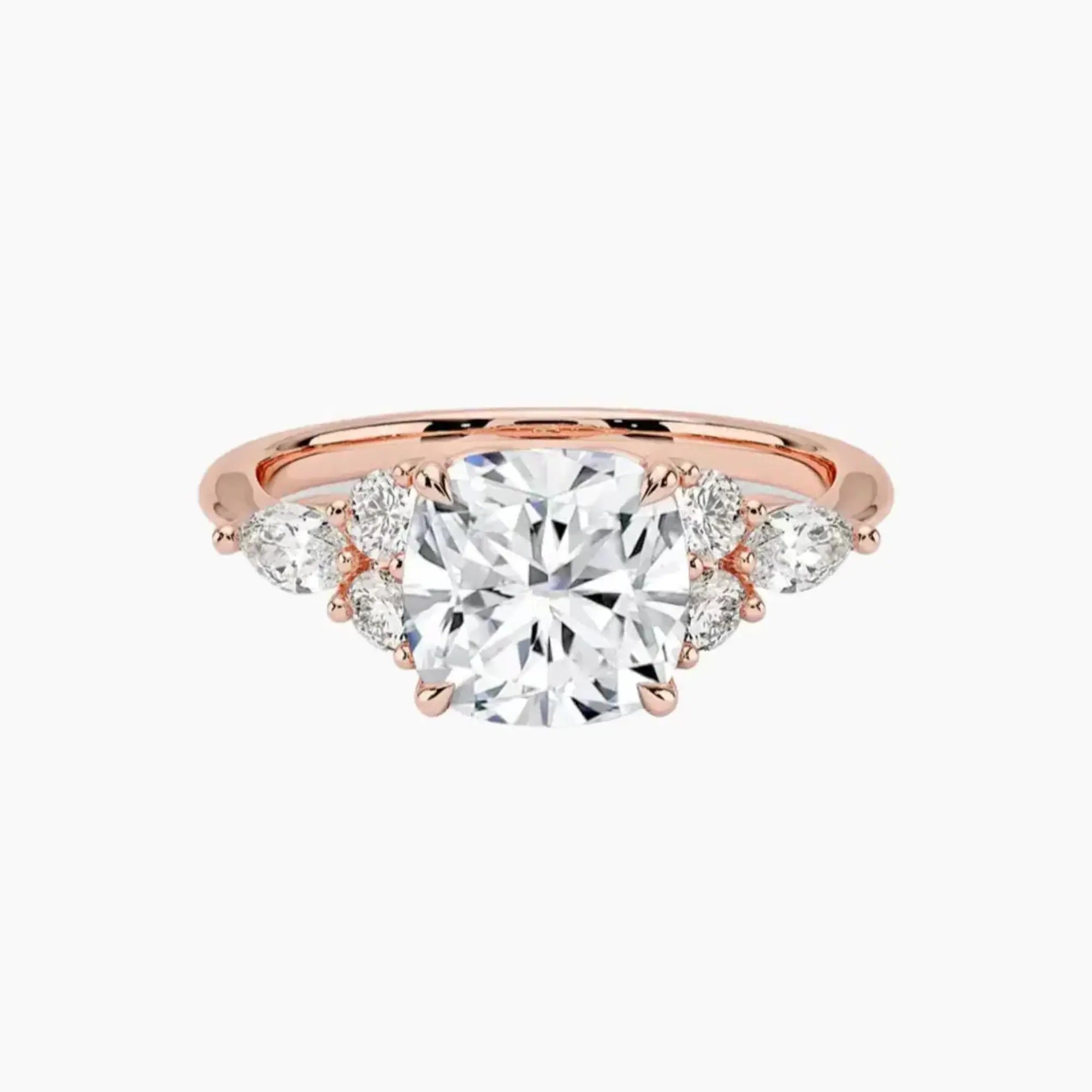 Rosalie 5 Carat Cushion Cut Solitaire Lab Grown Diamond Ring in 18K White Gold - View 4