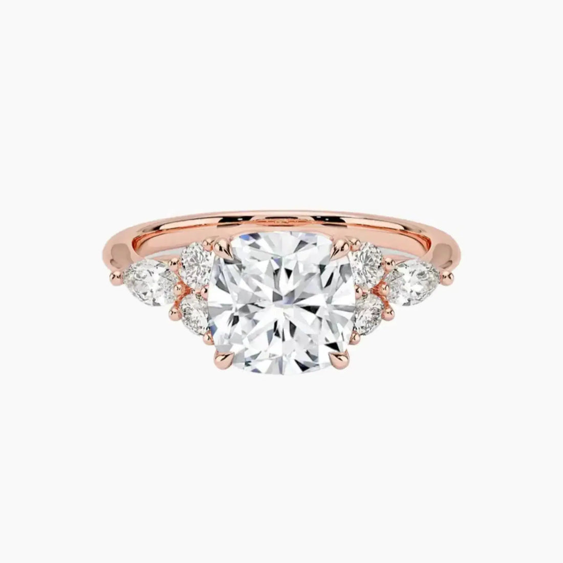 Rosalie 4 Carat Cushion Cut Solitaire Lab Grown Diamond Ring in 10K Rose Gold