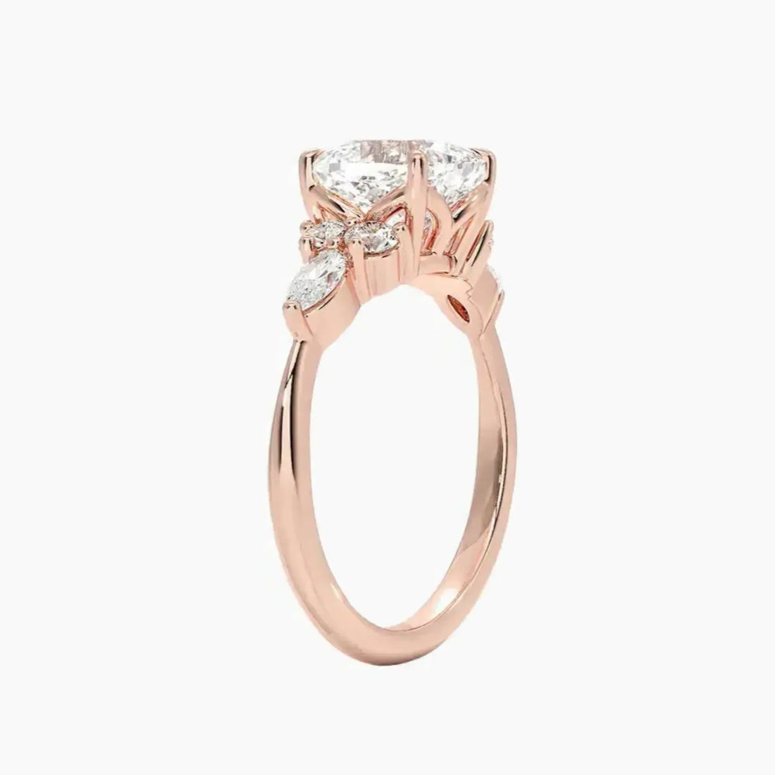 Rosalie 3 Carat Cushion Cut Solitaire Lab Grown Diamond Ring in 14K Yellow Gold - View 8