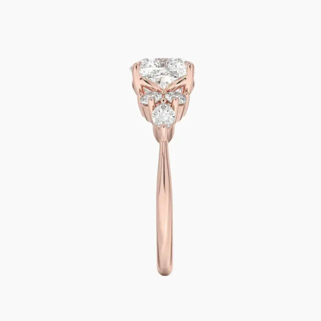 Rosalie 5 Carat Cushion Cut Solitaire Lab Grown Diamond Ring in 14K Rose Gold - View 3