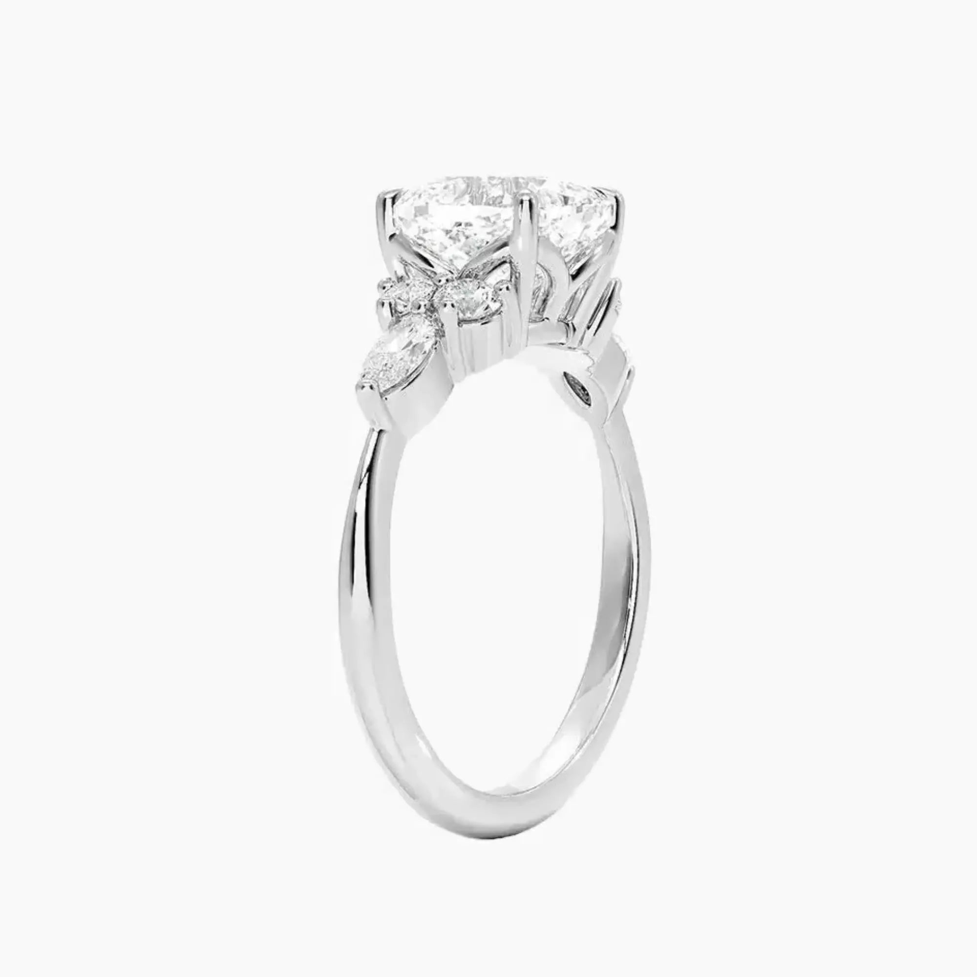 Rosalie 3 Carat Cushion Cut Solitaire Lab Grown Diamond Ring in Silver - View 2