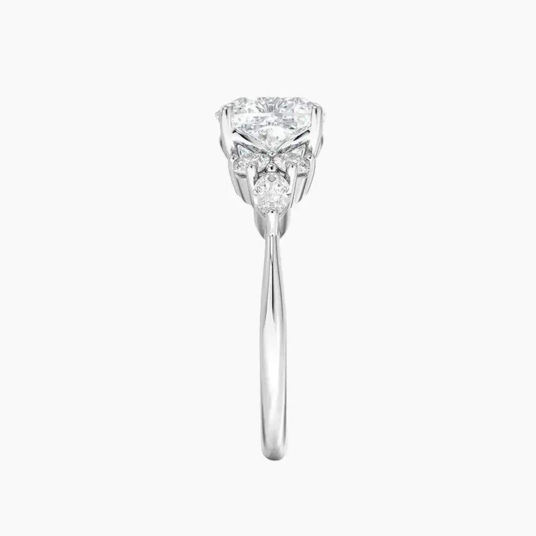 Rosalie 2 Carat Cushion Cut Solitaire Lab Grown Diamond Ring in 14K White Gold - View 3
