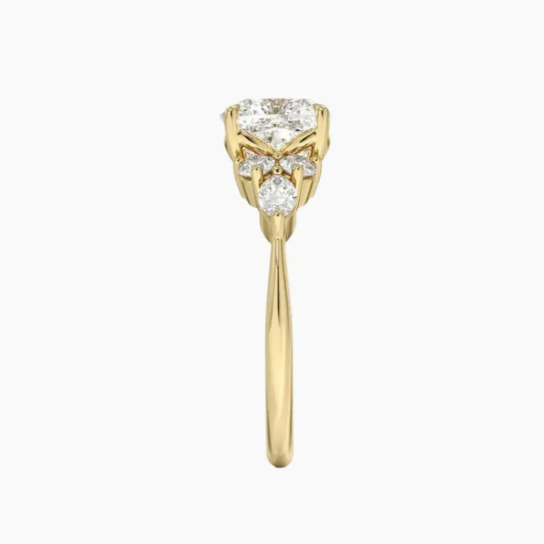 Rosalie 5 Carat Cushion Cut Solitaire Lab Grown Diamond Ring in 14K White Gold - View 9