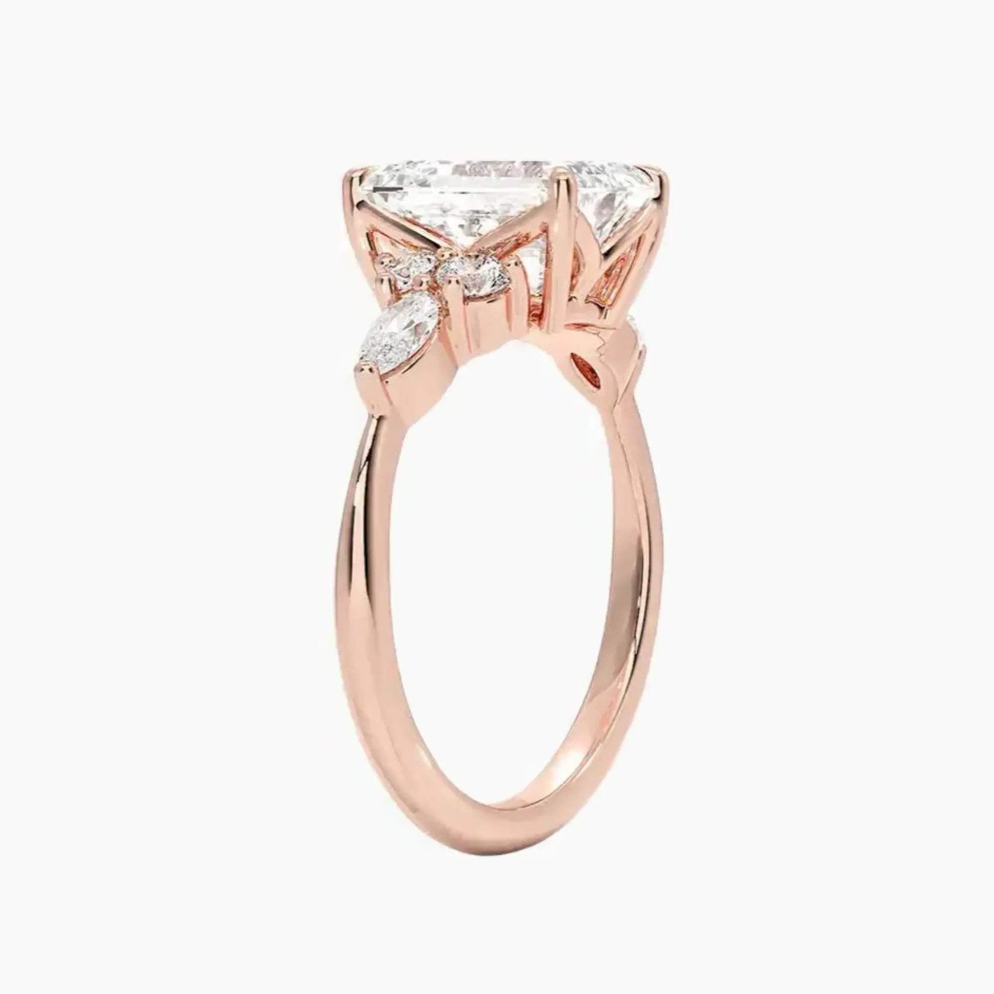 Rosalie 2 Carat Emerald Cut Solitaire Lab Grown Diamond Ring in Silver - View 5