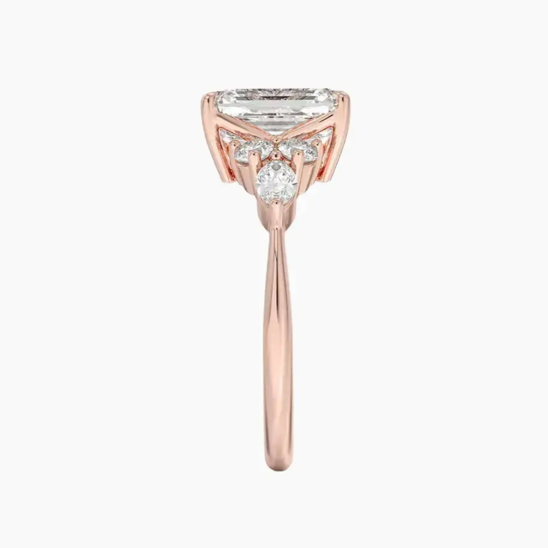 Ingrid Emerald Designer 1.5 Carat Lab Grown Diamond Engagement Ring in 18K Rose Gold