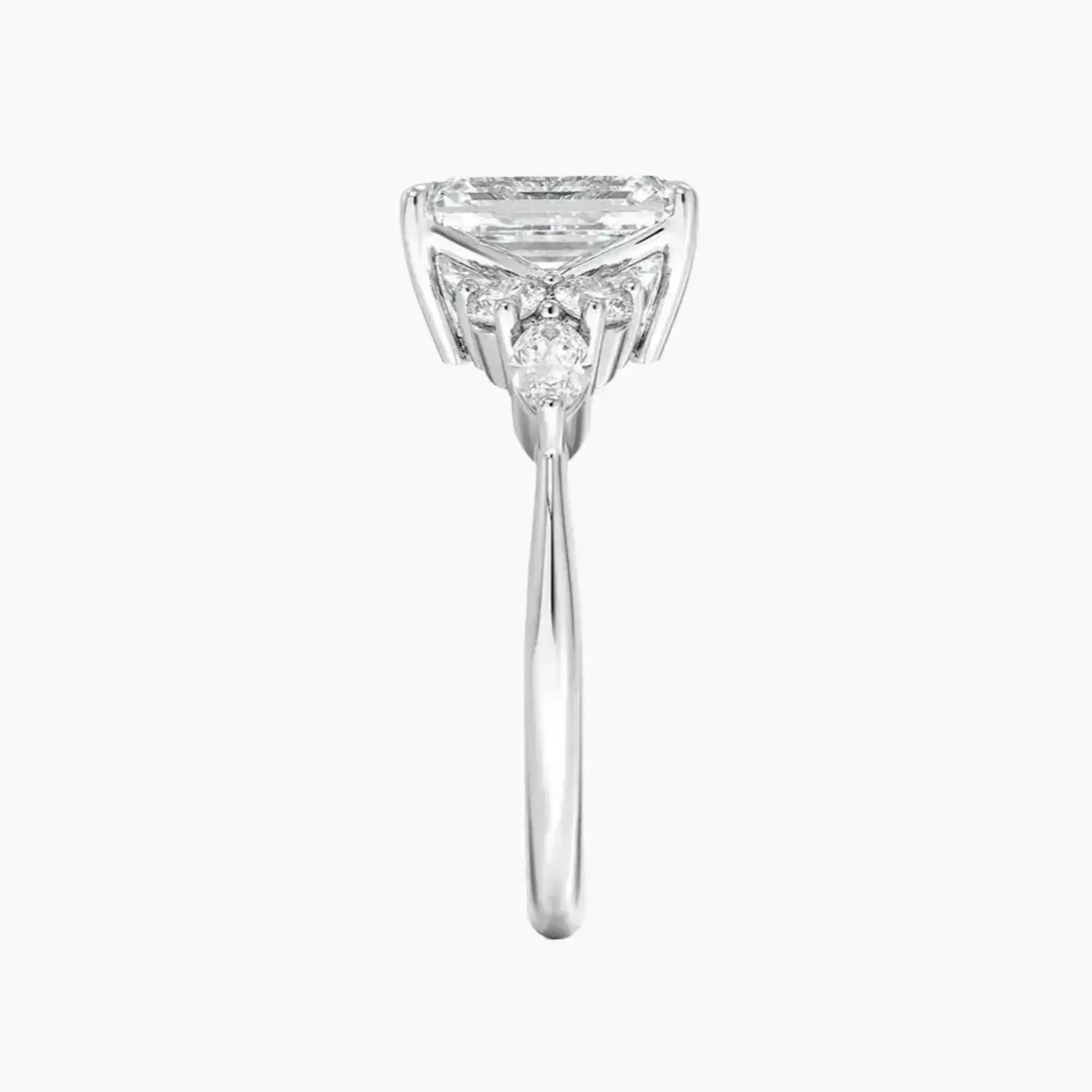 Rosalie 2 Carat Emerald Cut Solitaire Lab Grown Diamond Ring in Silver - View 3