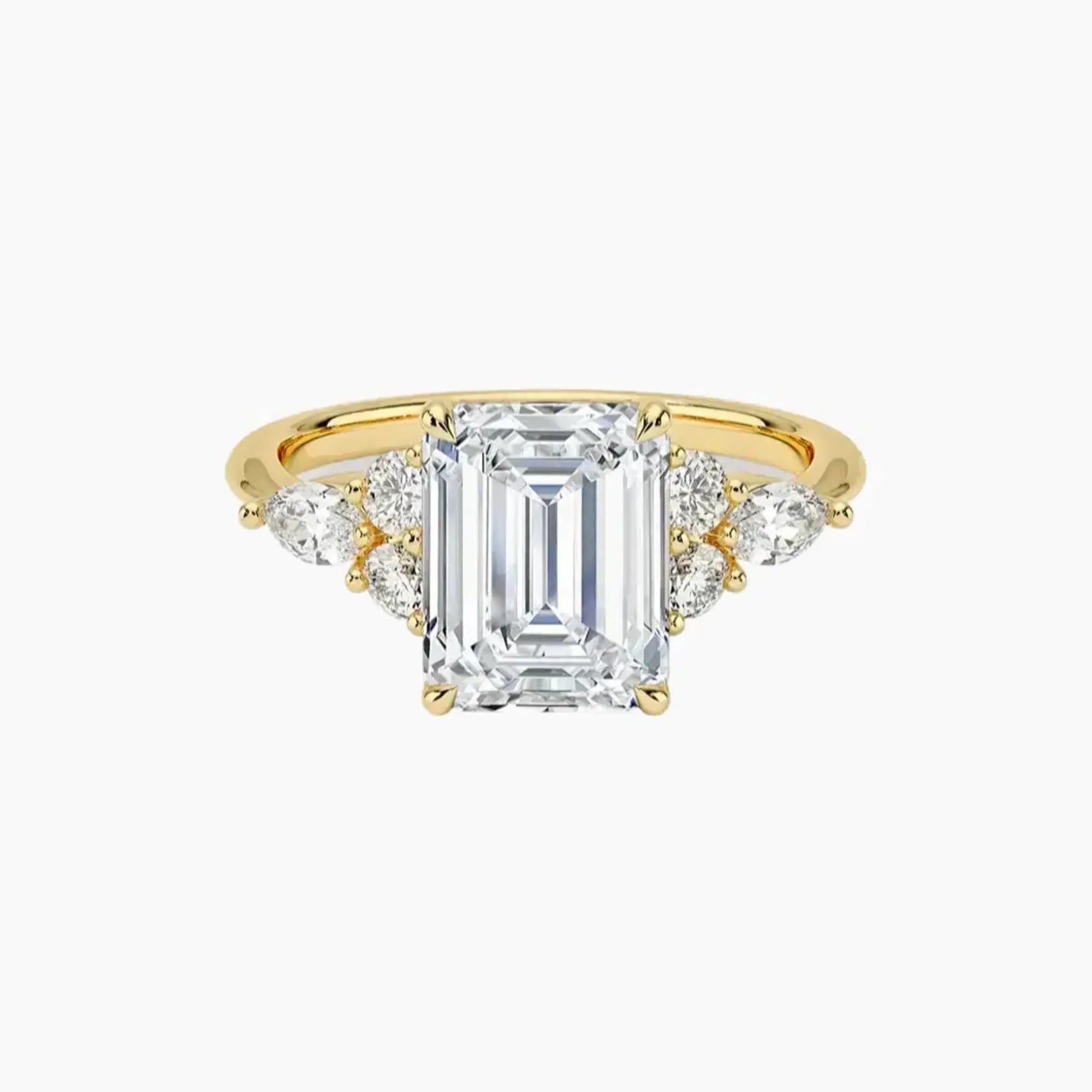 Ingrid Emerald Designer 1.5 Carat Lab Grown Diamond Engagement Ring in 18K Rose Gold