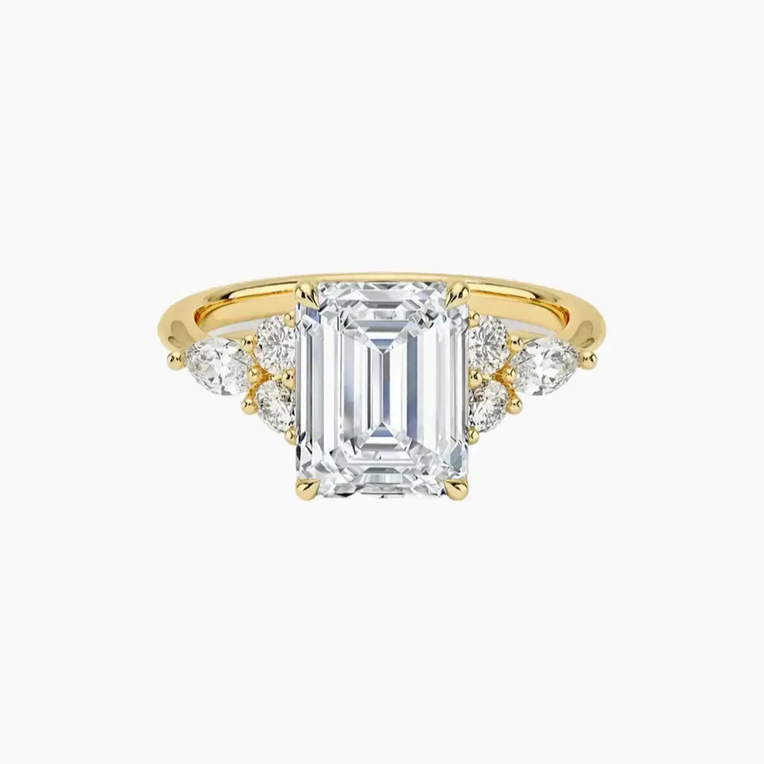 Rosalie 2 Carat Emerald Cut Solitaire Lab Grown Diamond Ring in Silver - View 7