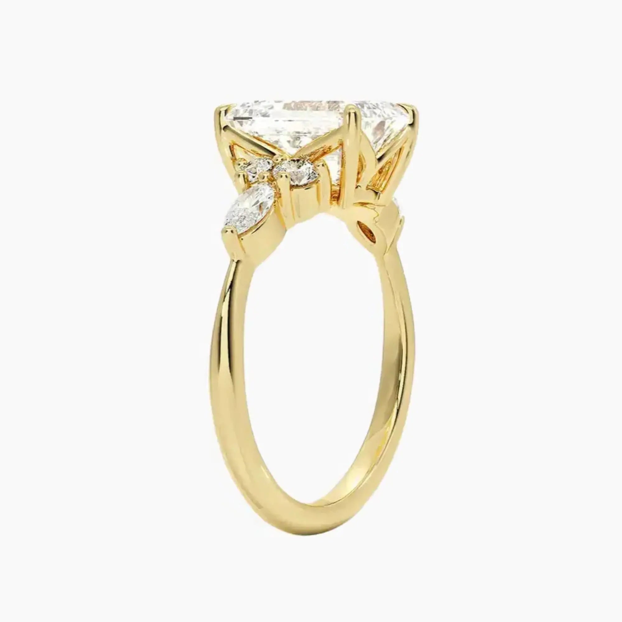Rosalie 2.5 Carat Emerald Cut Solitaire Lab Grown Diamond Ring in Silver - View 8