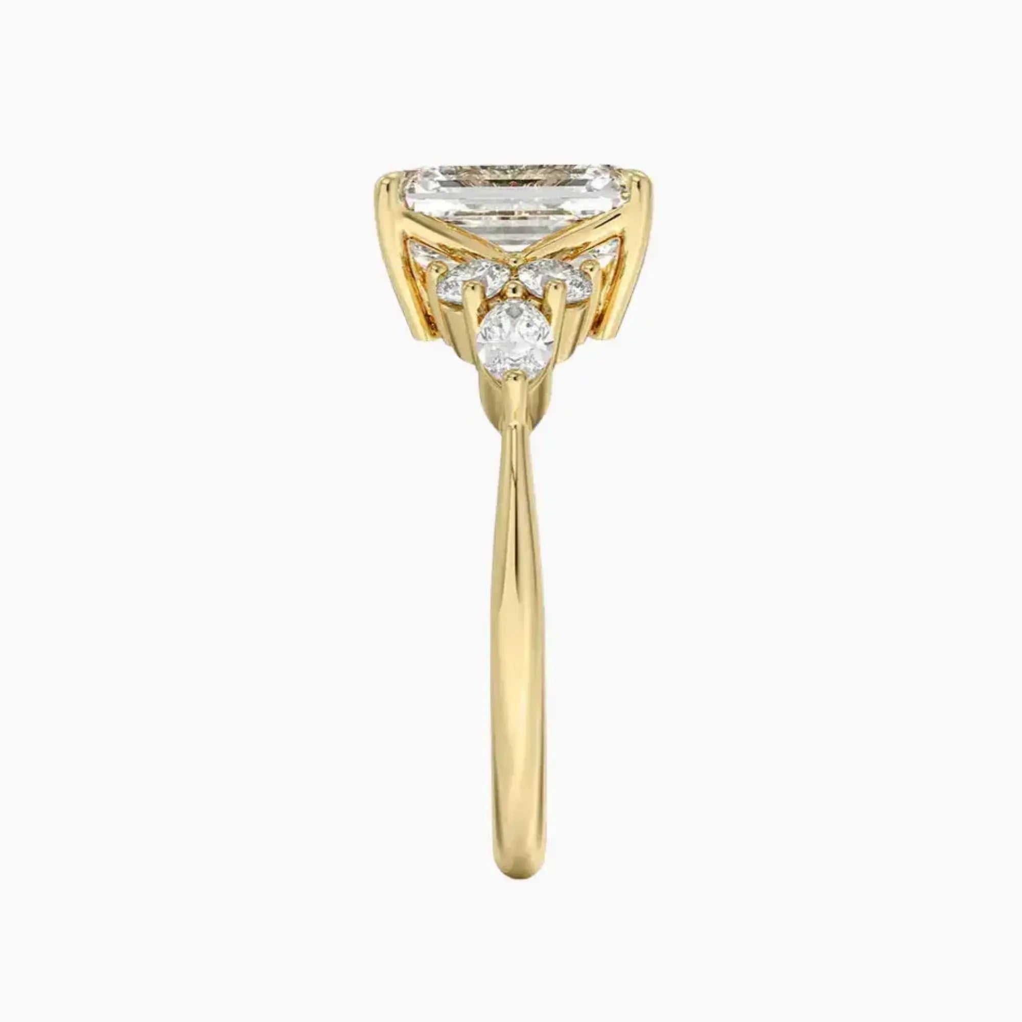 Ingrid Emerald Designer 1.5 Carat Lab Grown Diamond Engagement Ring in 18K Rose Gold