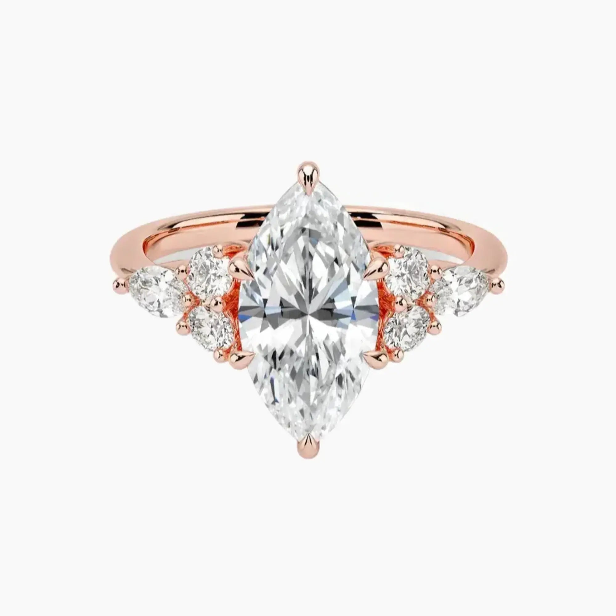 Rosalie 2 Carat Marquise Cut Solitaire Lab Grown Diamond Ring in Silver - View 4