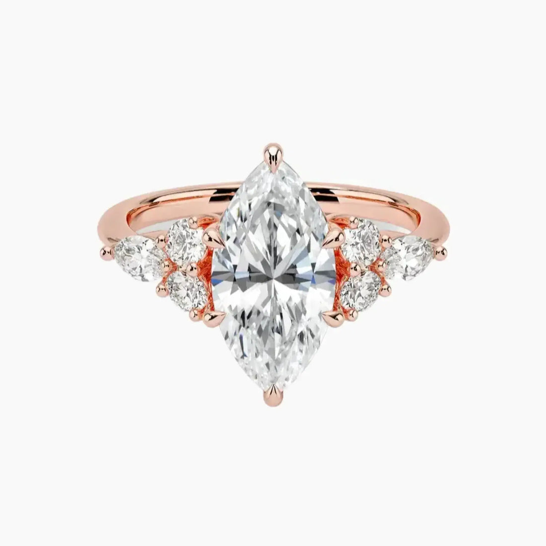 Rosalie 4 Carat Marquise Cut Solitaire Lab Grown Diamond Ring in 10K Rose Gold