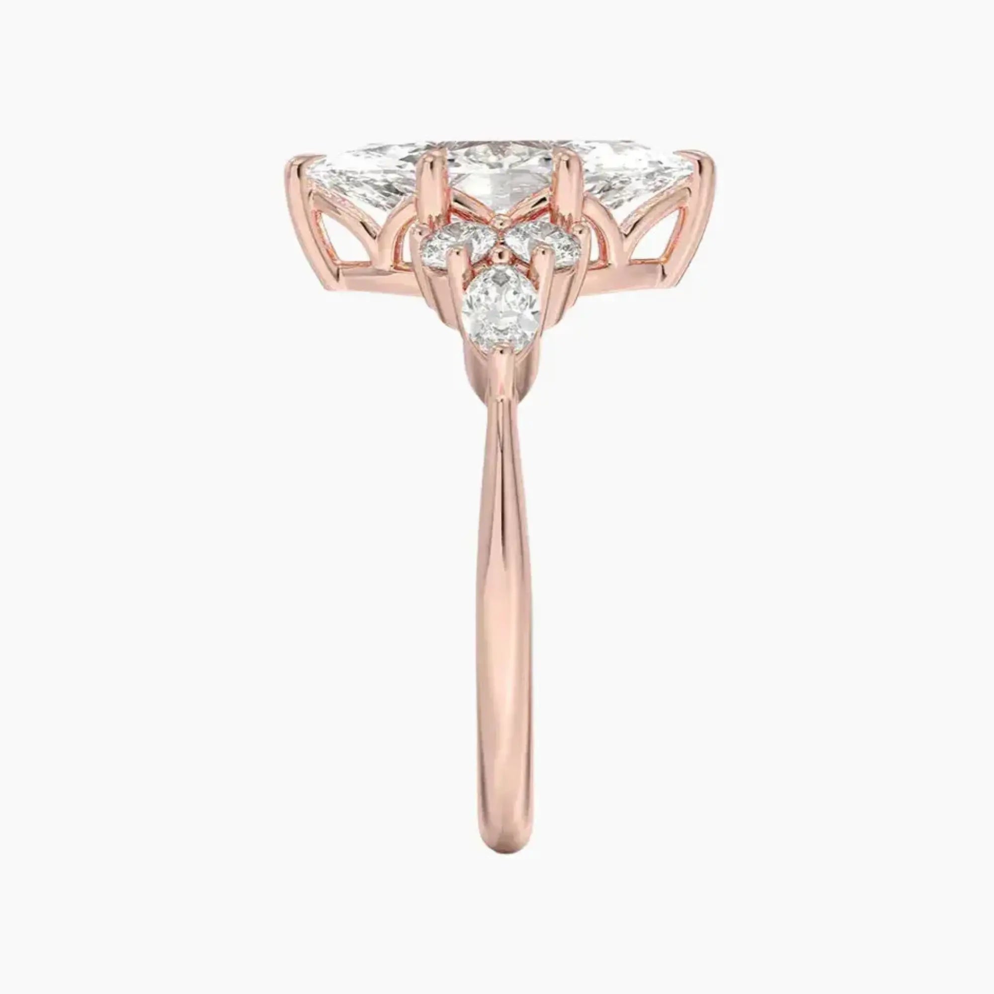 Rosalie 4.5 Carat Marquise Cut Solitaire Lab Grown Diamond Ring in Silver - View 6