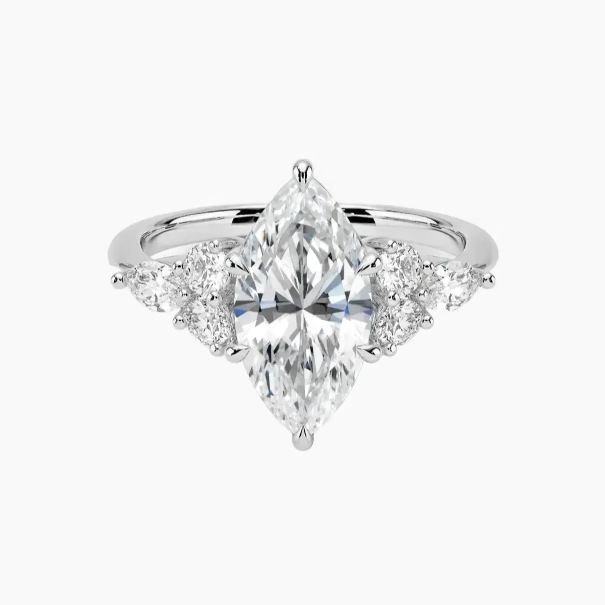 Rosalie 1 Carat Marquise Cut Solitaire Lab Grown Diamond Ring in Silver