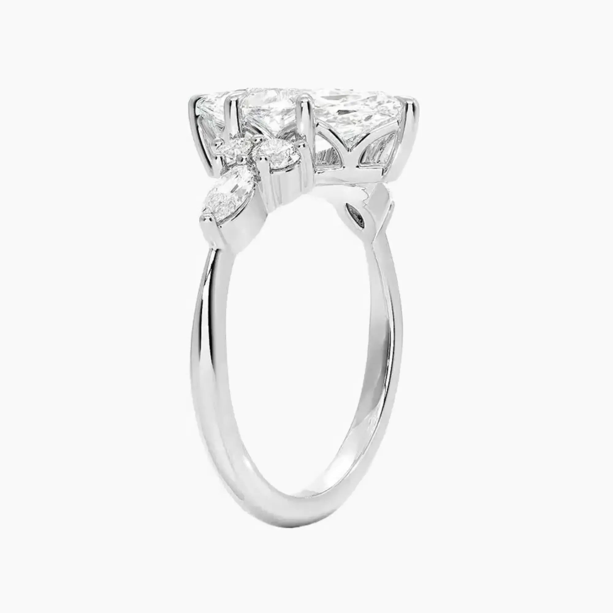 Rosalie 1 Carat Marquise Cut Solitaire Lab Grown Diamond Ring in Silver - View 2