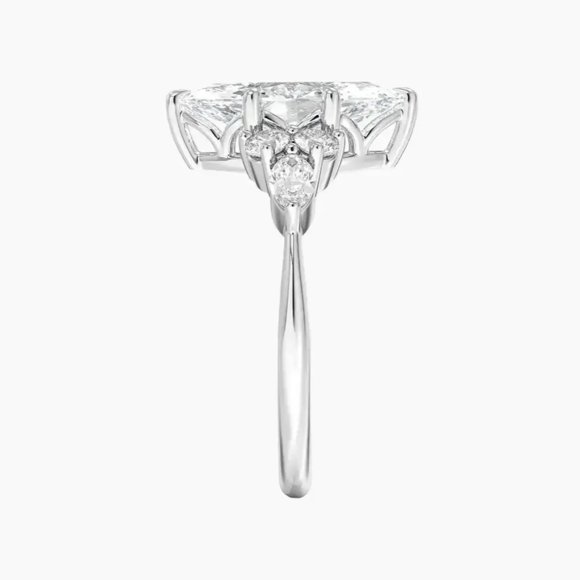 Rosalie 1 Carat Marquise Cut Solitaire Lab Grown Diamond Ring in Silver - View 3