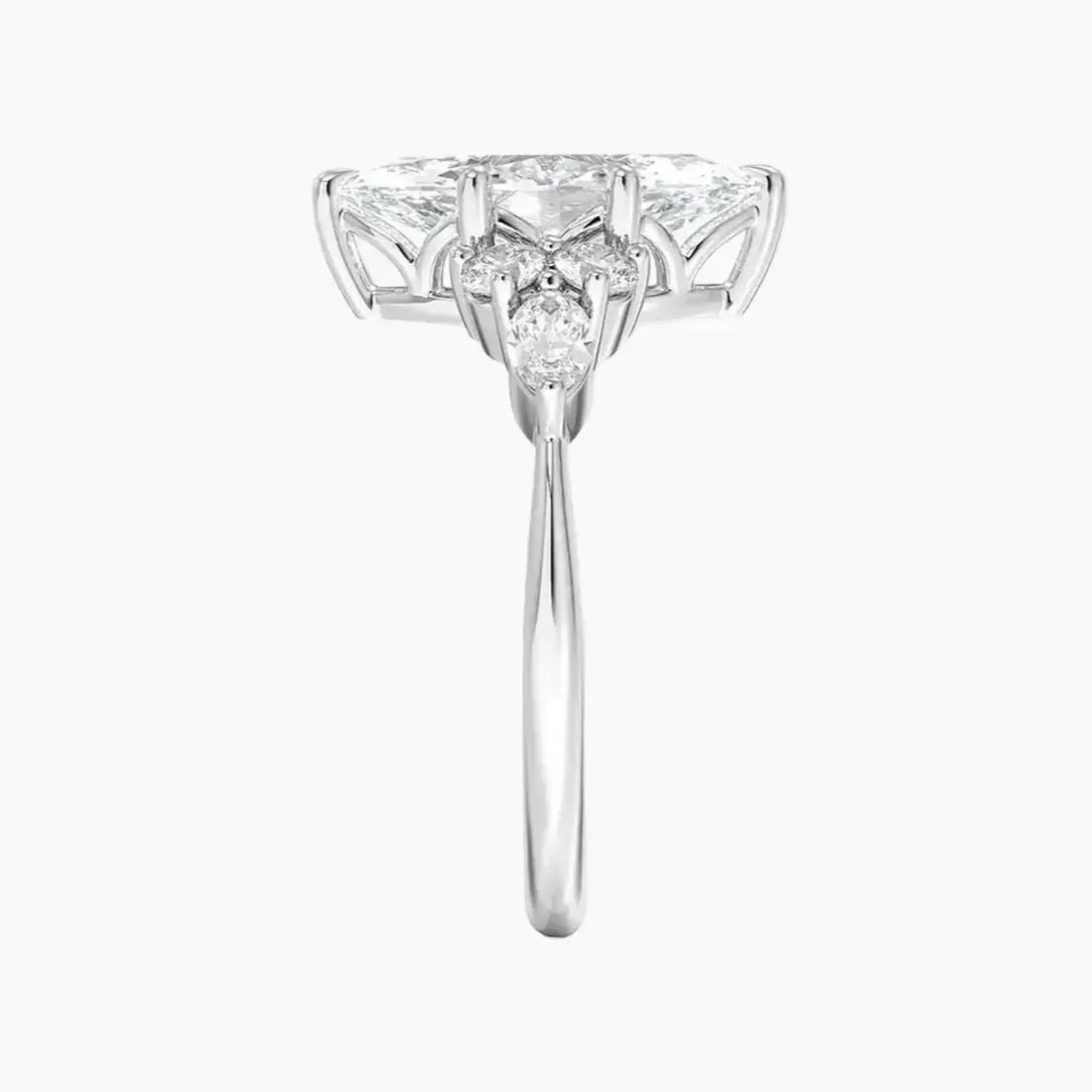 Rosalie 2.5 Carat Marquise Cut Solitaire Lab Grown Diamond Ring in Silver - View 3