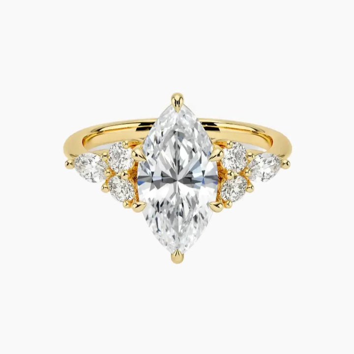Rosalie 2.5 Carat Marquise Cut Solitaire Lab Grown Diamond Ring in 14K Yellow Gold