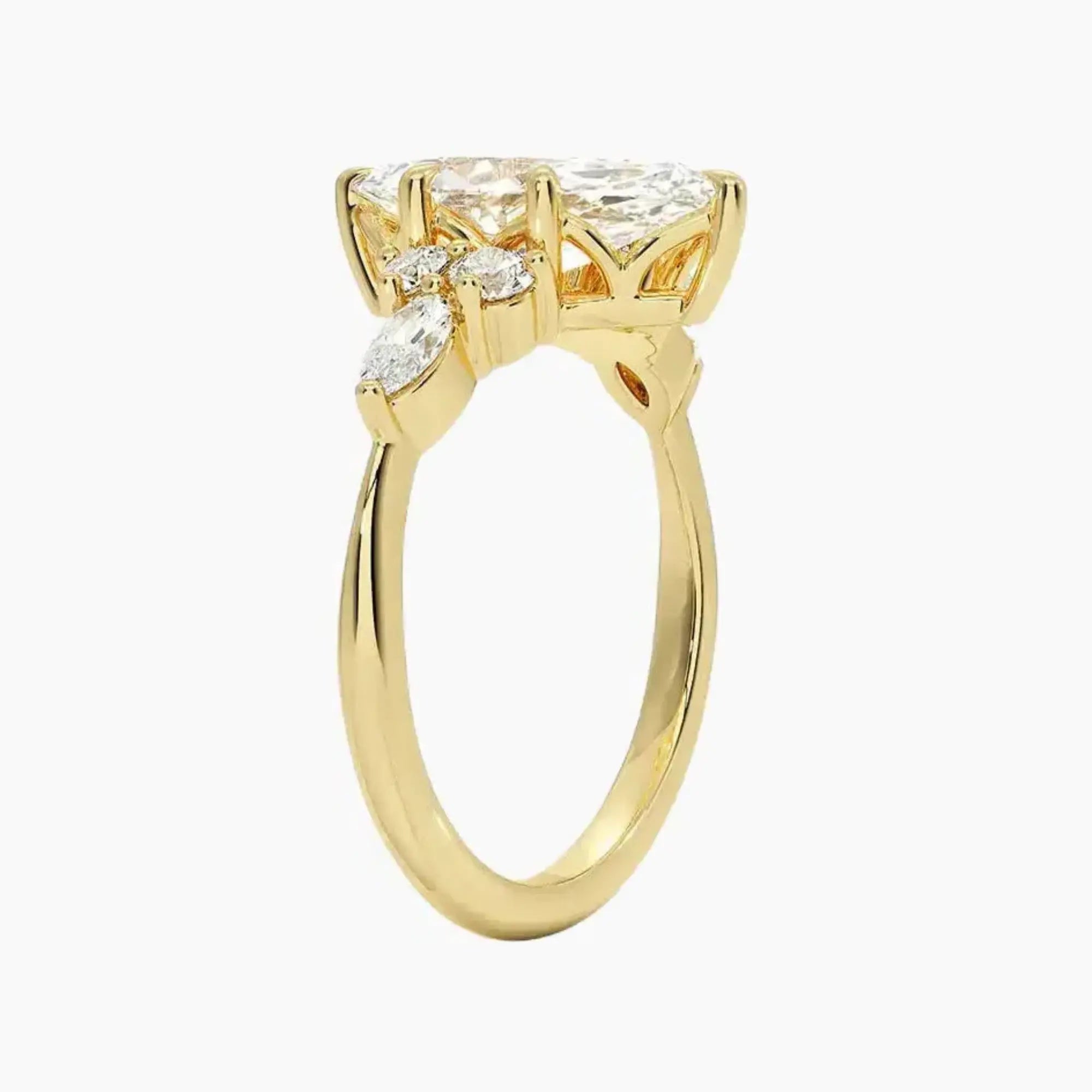Rosalie 4.5 Carat Marquise Cut Solitaire Lab Grown Diamond Ring in Silver - View 8