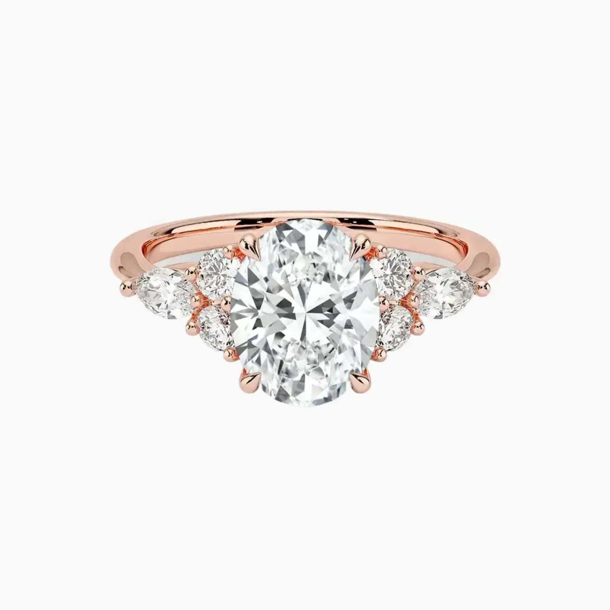 Rosalie 5 Carat Oval Cut Solitaire Lab Grown Diamond Ring in 14K Yellow Gold - View 7