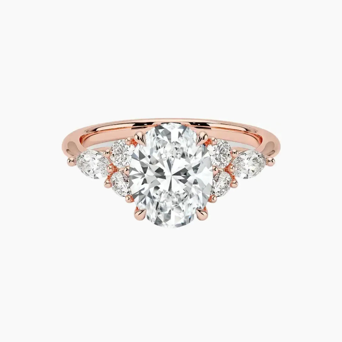 Rosalie 2.5 Carat Oval Cut Solitaire Lab Grown Diamond Ring in 10K White Gold - View 4