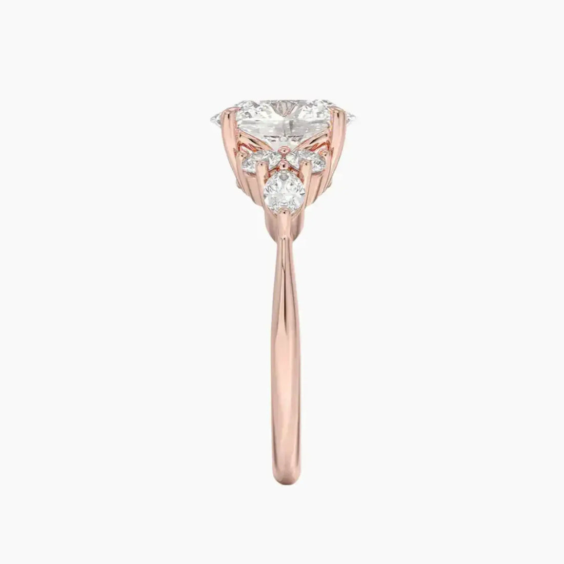 Ingrid Oval Designer 1.5 Carat Lab Grown Diamond Engagement Ring in 14K Rose Gold