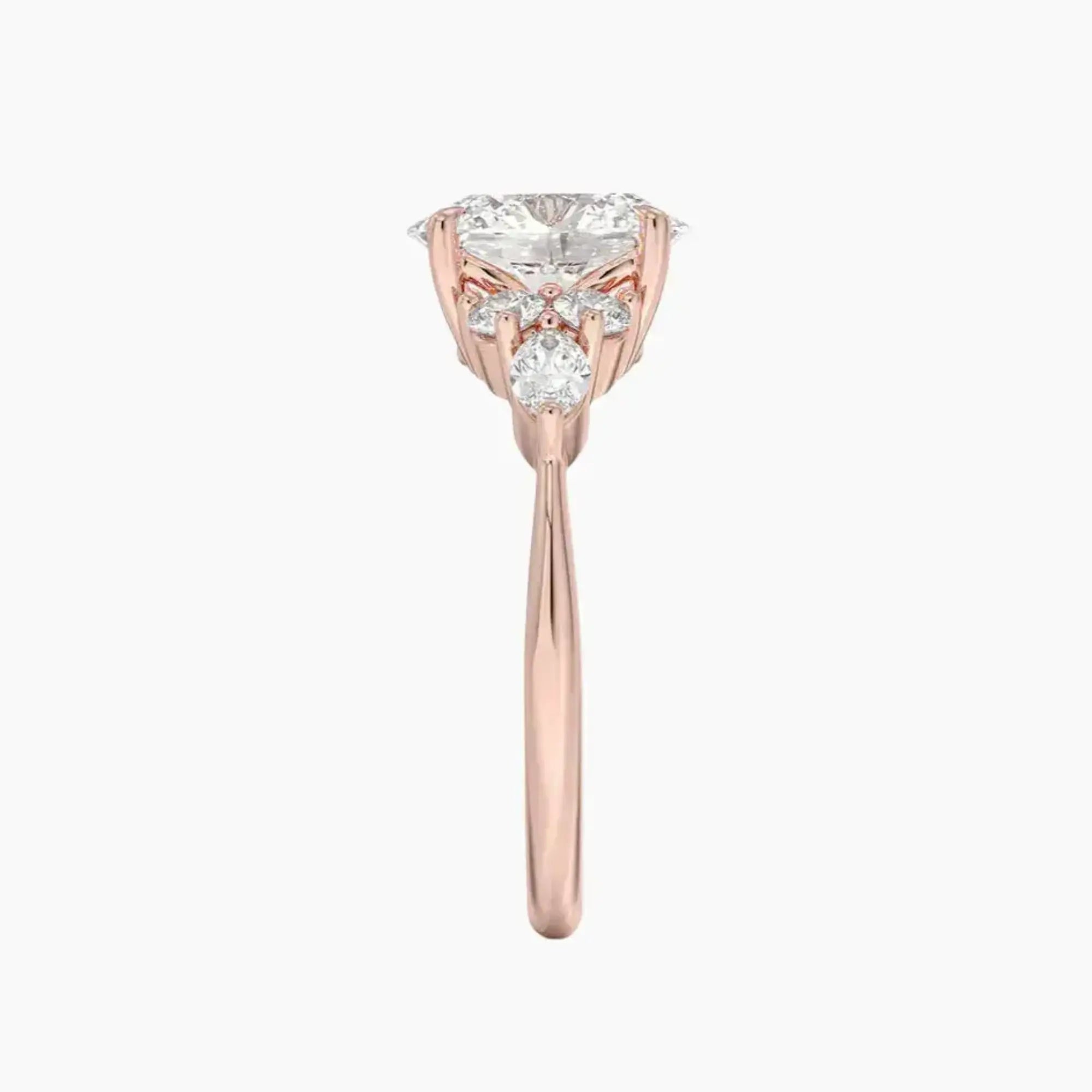 Rosalie 1 Carat Oval Cut Solitaire Lab Grown Diamond Ring in 14K Rose Gold - View 3
