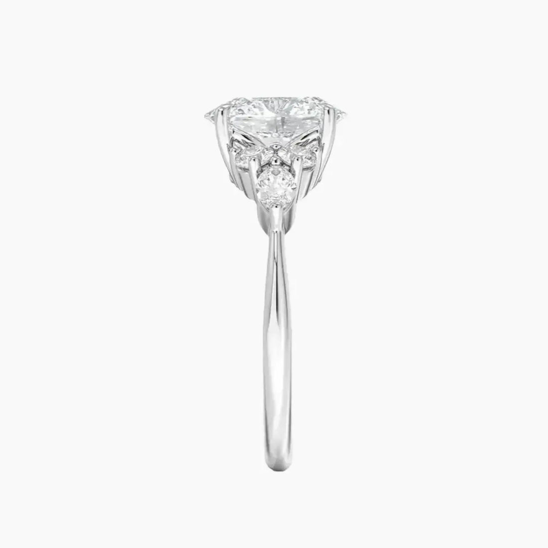 Rosalie 2 Carat Oval Cut Solitaire Lab Grown Diamond Ring in 14K White Gold - View 3