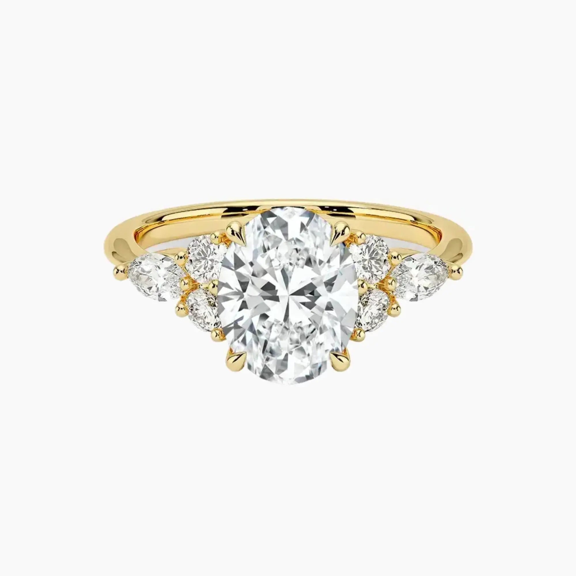 Rosalie 4 Carat Oval Cut Solitaire Lab Grown Diamond Ring in 18K White Gold - View 7
