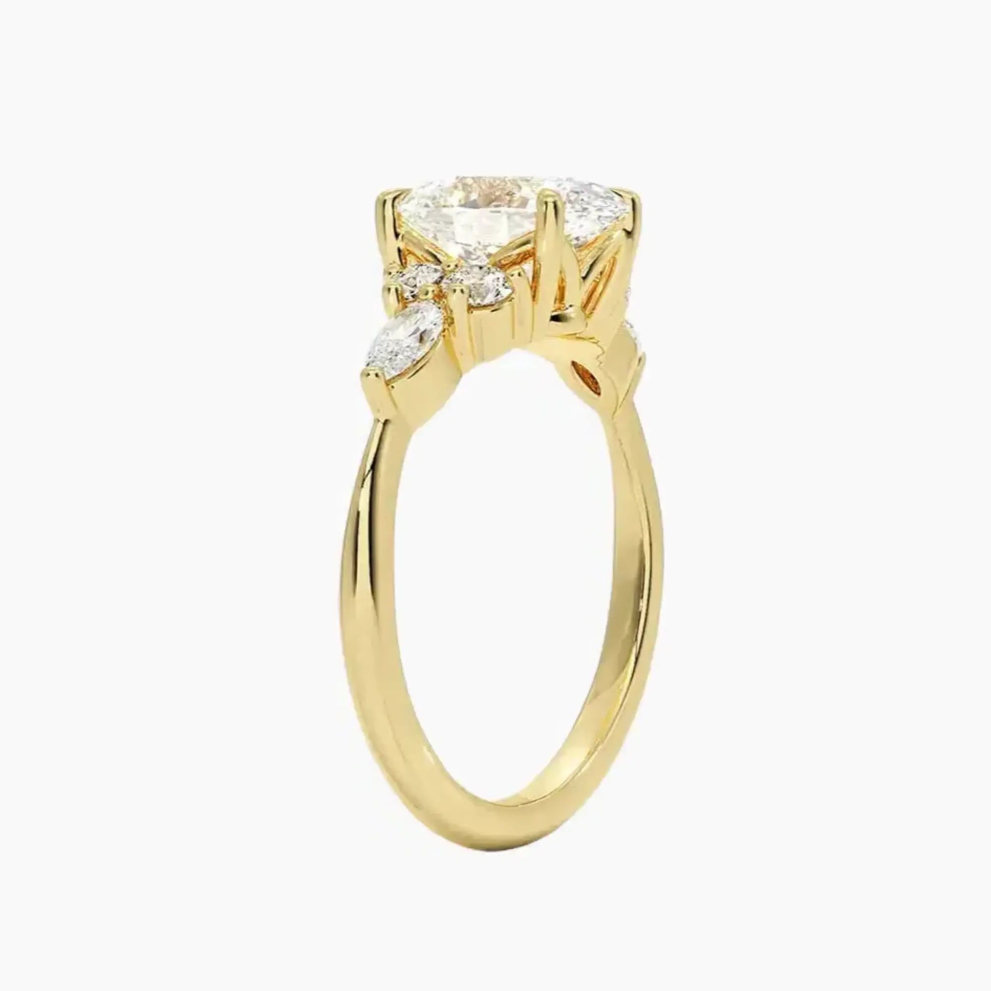 Rosalie 4 Carat Oval Cut Solitaire Lab Grown Diamond Ring in 18K Yellow Gold - View 2