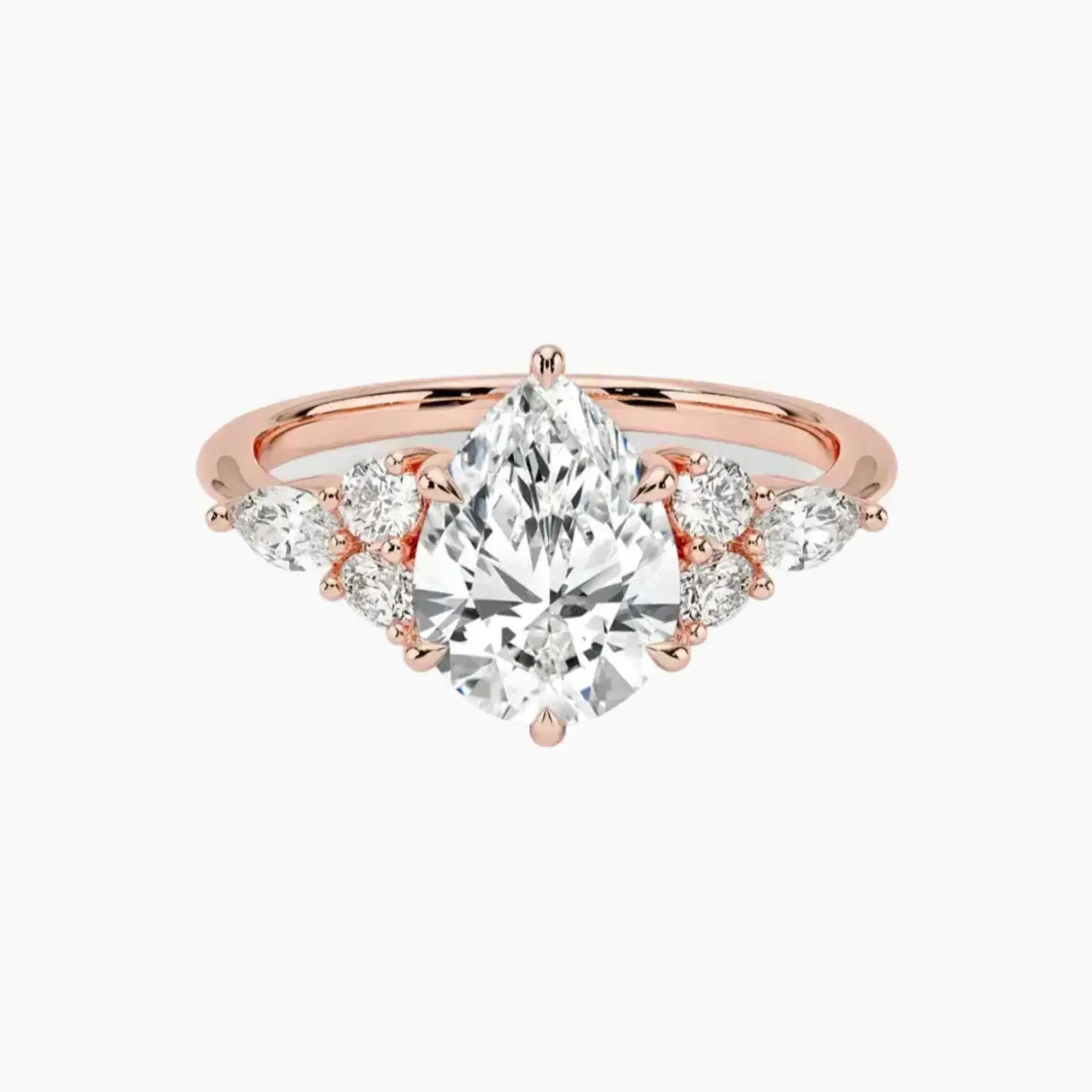 Rosalie 3.5 Carat Pear Cut Solitaire Lab Grown Diamond Ring in 10K Rose Gold